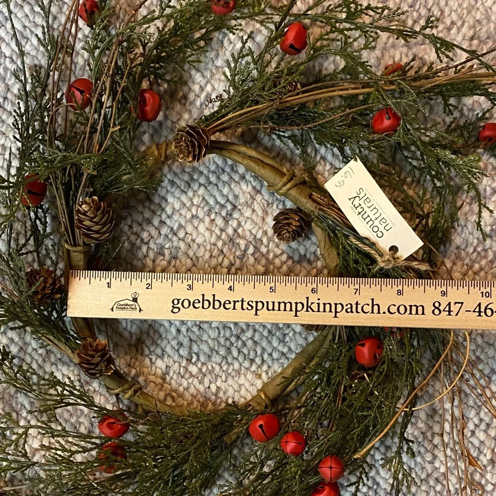 Festive Green and Red Holiday Wreath